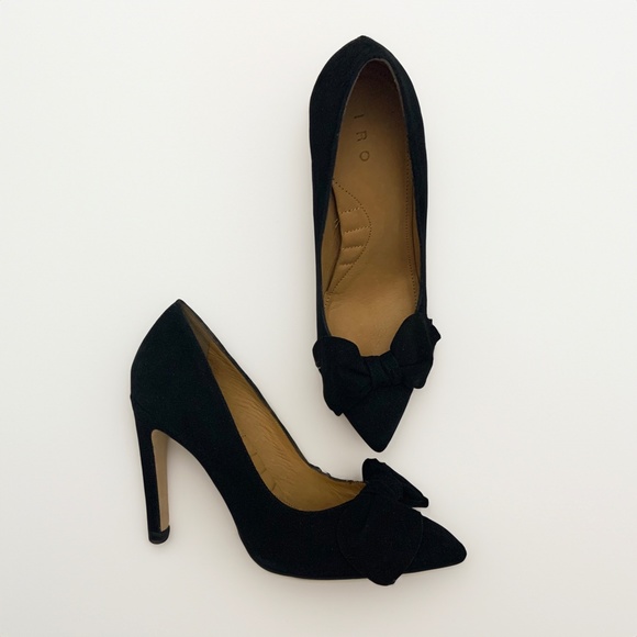 IRO Escaknot Black Suede Pumps embellished with a bow - Picture 5 of 15